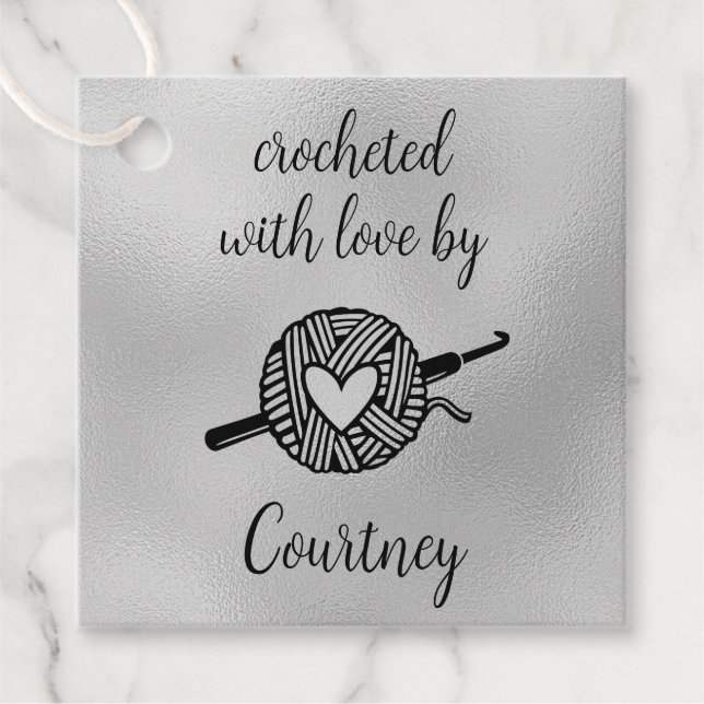Crocheted With Love Favour Tags (Front)