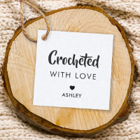 Crocheted with Love, Handmade Gift Tag, Kraft