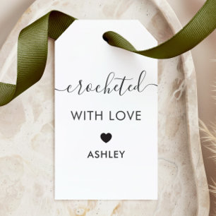 Crocheted with Love, Handmade Gift Tag, Kraft Tags