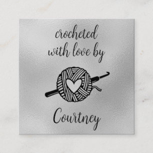 Crocheted With Love Square Business Card