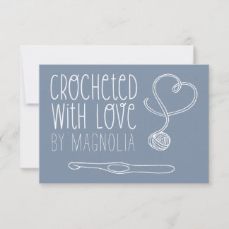 Crochetée avec Love Carte de note artisanale