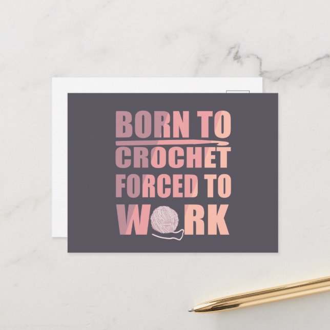 crocheters gift funny crochet quote holiday postcard (Front/Back In Situ)