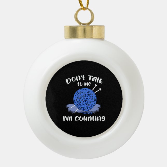 Crocheting  ceramic ball christmas ornament (Front)