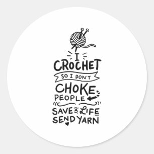 Crocheting Crochet Wool Classic Round Sticker