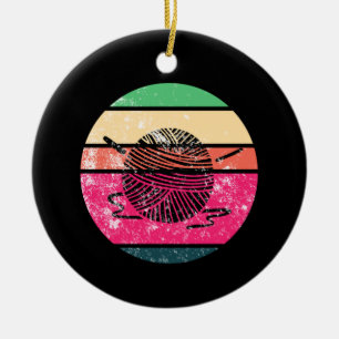 Crocheting Crochet Wool Knitting Ceramic Ornament