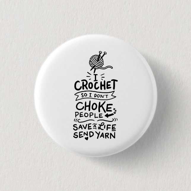 Crocheting Crocheter Gift 1 Inch Round Button (Front)