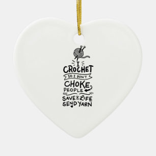 Crocheting Crocheter Gift Ceramic Ornament