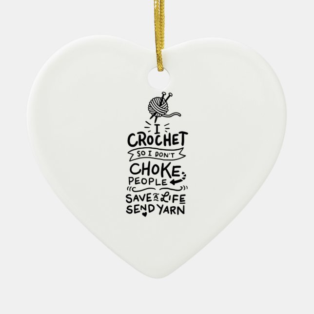 Crocheting Crocheter Gift Ceramic Ornament (Front)