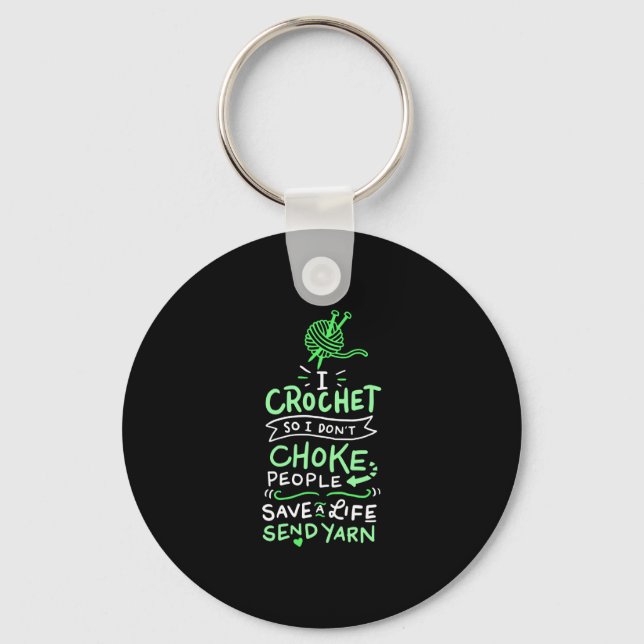 Crocheting Crocheter Gift Keychain (Front)