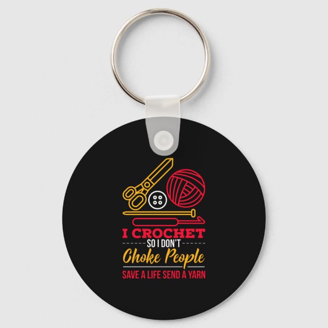 Crocheting Crocheter Gift Keychain (Front)