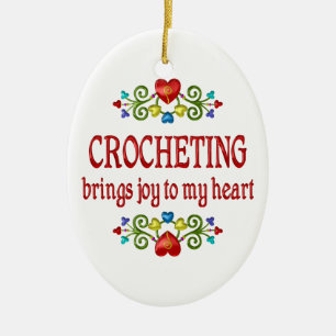 Crocheting Joy Ceramic Ornament