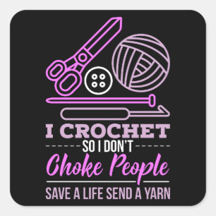 Crocheting Knitting Gift Square Sticker