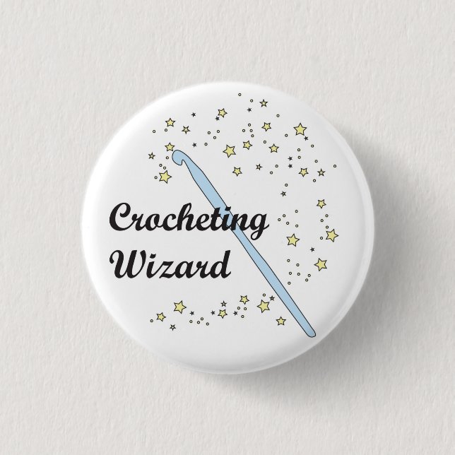 Crocheting Wizard Button (Front)