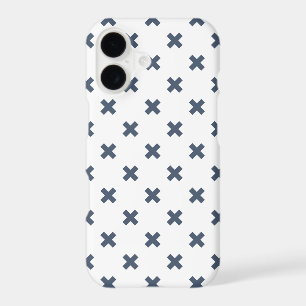 Crochets bleu-gris sur blanc