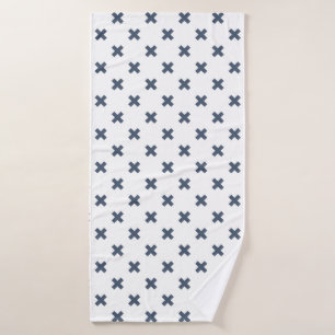 Crochets bleu-gris sur blanc