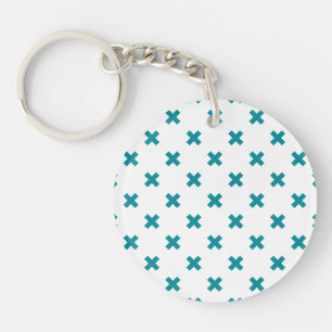 Crochets turquoises sur blanc