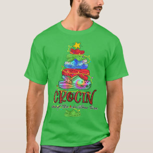 Crocin Around The Christmas Tree Funny Xmas Christ T-Shirt
