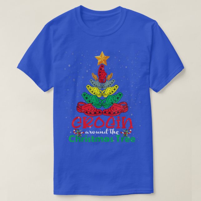 Crocin Around The Christmas Tree Funny Xmas Christ T-Shirt (Design Front)