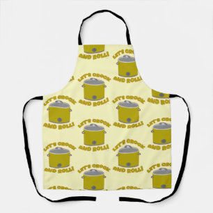 Crock And Roll Time Slow Cooker Kitchen Pattern Apron