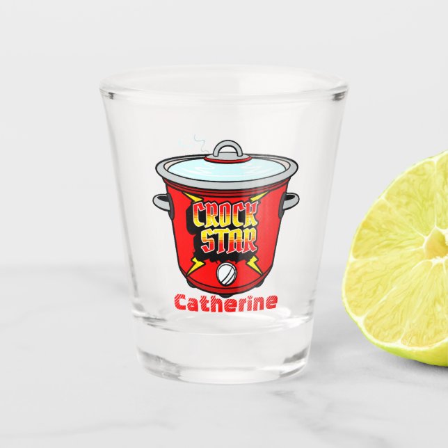 Crock Star Crock Pot  Personalized Shot Glass (Front)