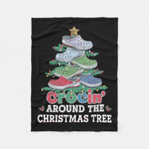 Crockin' Around The Christmas Tree Crocking Around Fleece Blanket