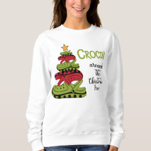 Crockin' around the tree women's sweatshirt