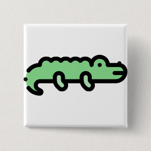 Crocodile 2 Inch Square Button