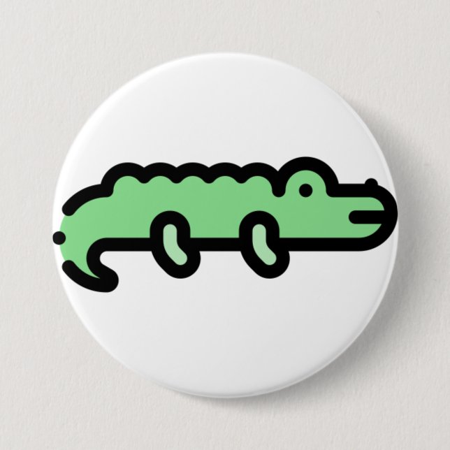 Crocodile 3 Inch Round Button (Front)