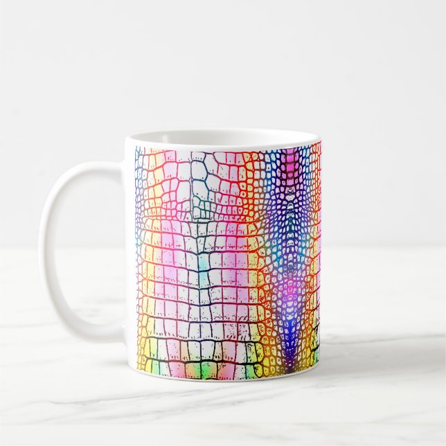 Crocodile abstract pattern, colorful pattern coffee mug (Left)