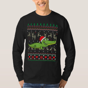 Crocodile Alligator Christmas Ornament Ugly T-Shirt