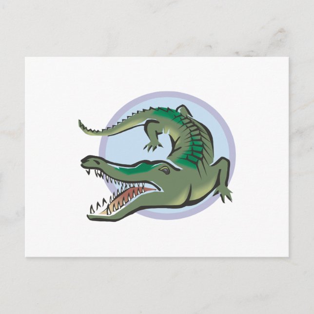 Crocodile/Alligator Circle Design Postcard (Front)