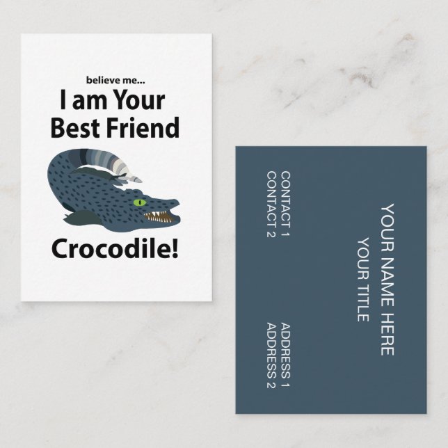 Crocodile Alligator Funny Crocodile Business Card (Front/Back)