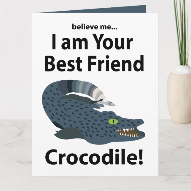 Crocodile Alligator Funny Crocodile Card (Front)