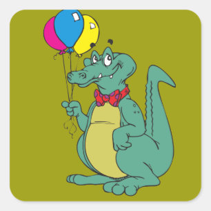 Crocodile / Alligator with Balloons Sticker