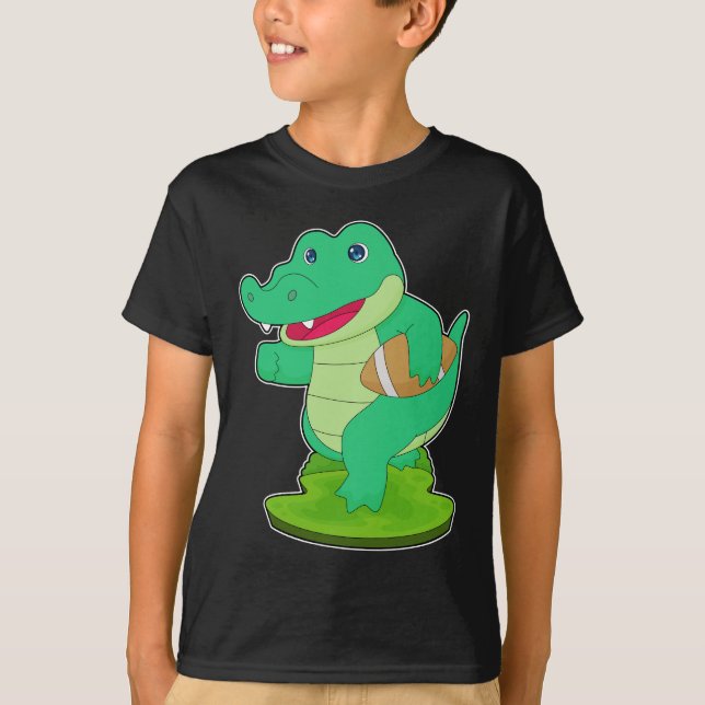 Crocodile American Football Sports T-Shirt (Front)
