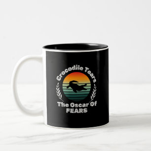 crocodile animal alligators silhouette reptile    Two-Tone coffee mug