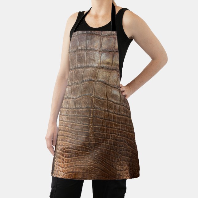 Crocodile animal print brown tan quality apron (Insitu)
