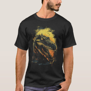 Crocodile Animal Retro Style Graphic Tees for Men 