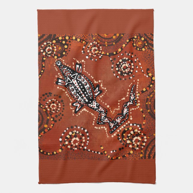 CROCODILE ART        KITCHEN TOWEL (Vertical)