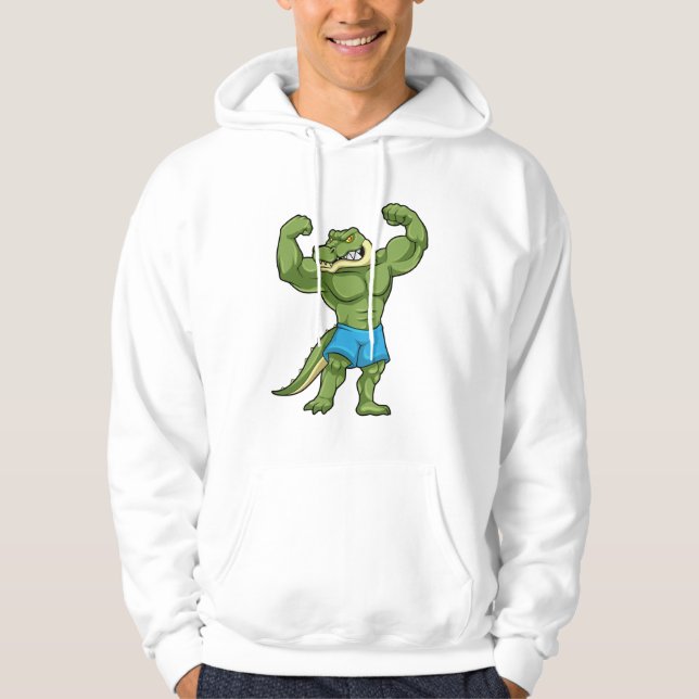 Crocodile as Bodybuilder extreme Hoodie (Front)