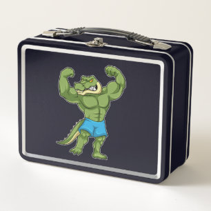 Crocodile as Bodybuilder extreme Metal Lunch Box