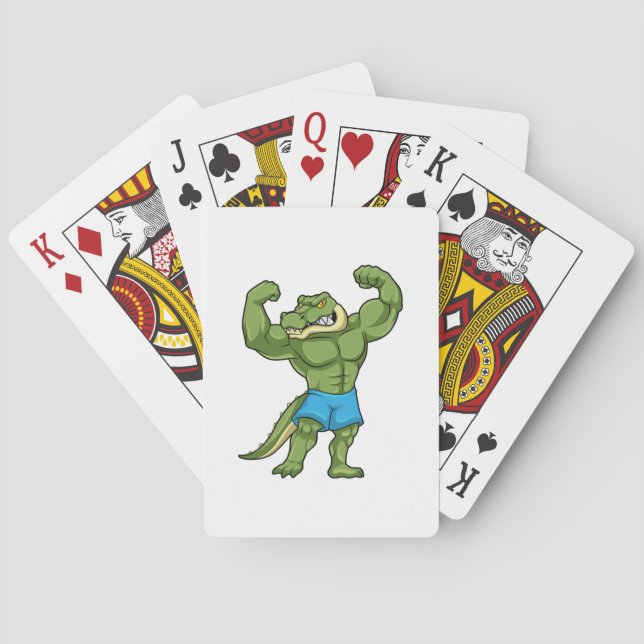 Crocodile as Bodybuilder extreme Playing Cards (Back)