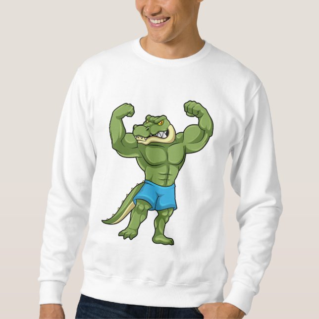 Crocodile as Bodybuilder extreme Sweatshirt (Front)