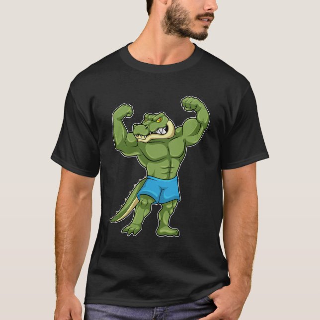 Crocodile as Bodybuilder extreme T-Shirt (Front)