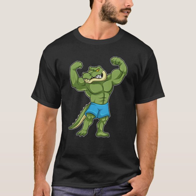 Crocodile as Bodybuilder extreme T-Shirt (Front)