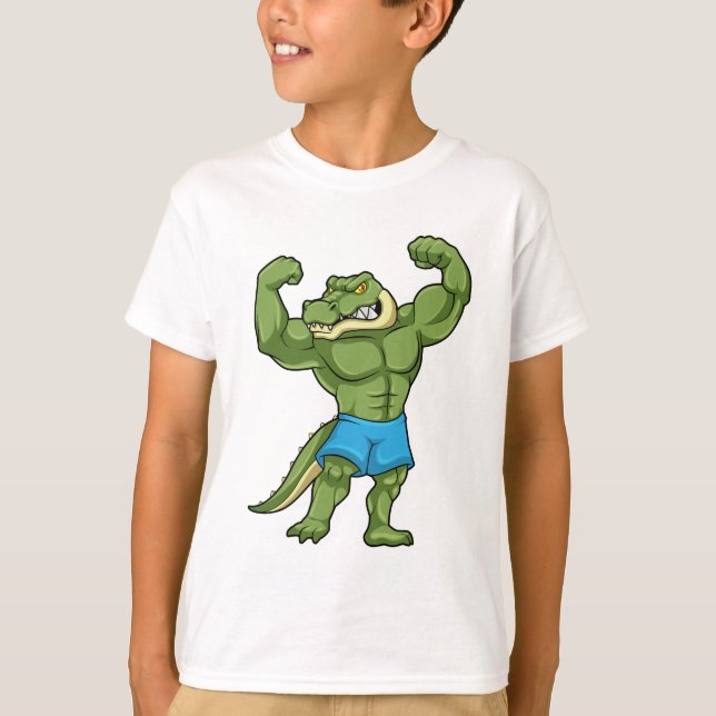 Crocodile as Bodybuilder extreme T-Shirt (Front)