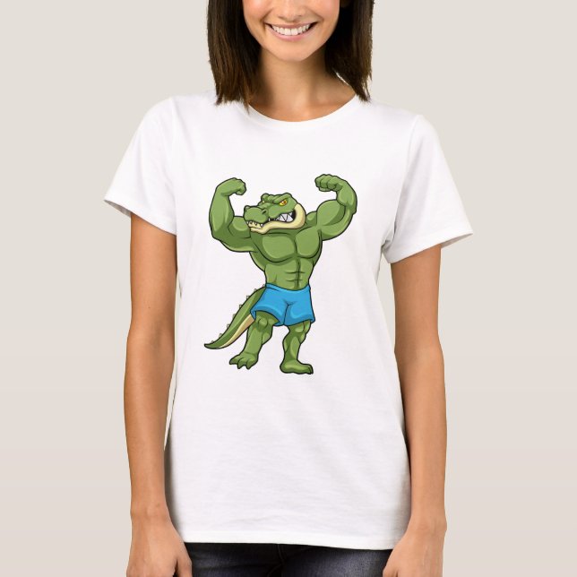 Crocodile as Bodybuilder extreme T-Shirt (Front)