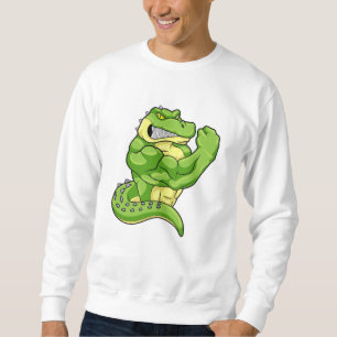 Crocodile as Bodybuilder with big Muscles Sweatshirt