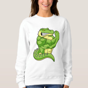 Crocodile as Bodybuilder with big Muscles Sweatshirt