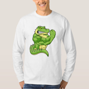 Crocodile as Bodybuilder with big Muscles T-Shirt